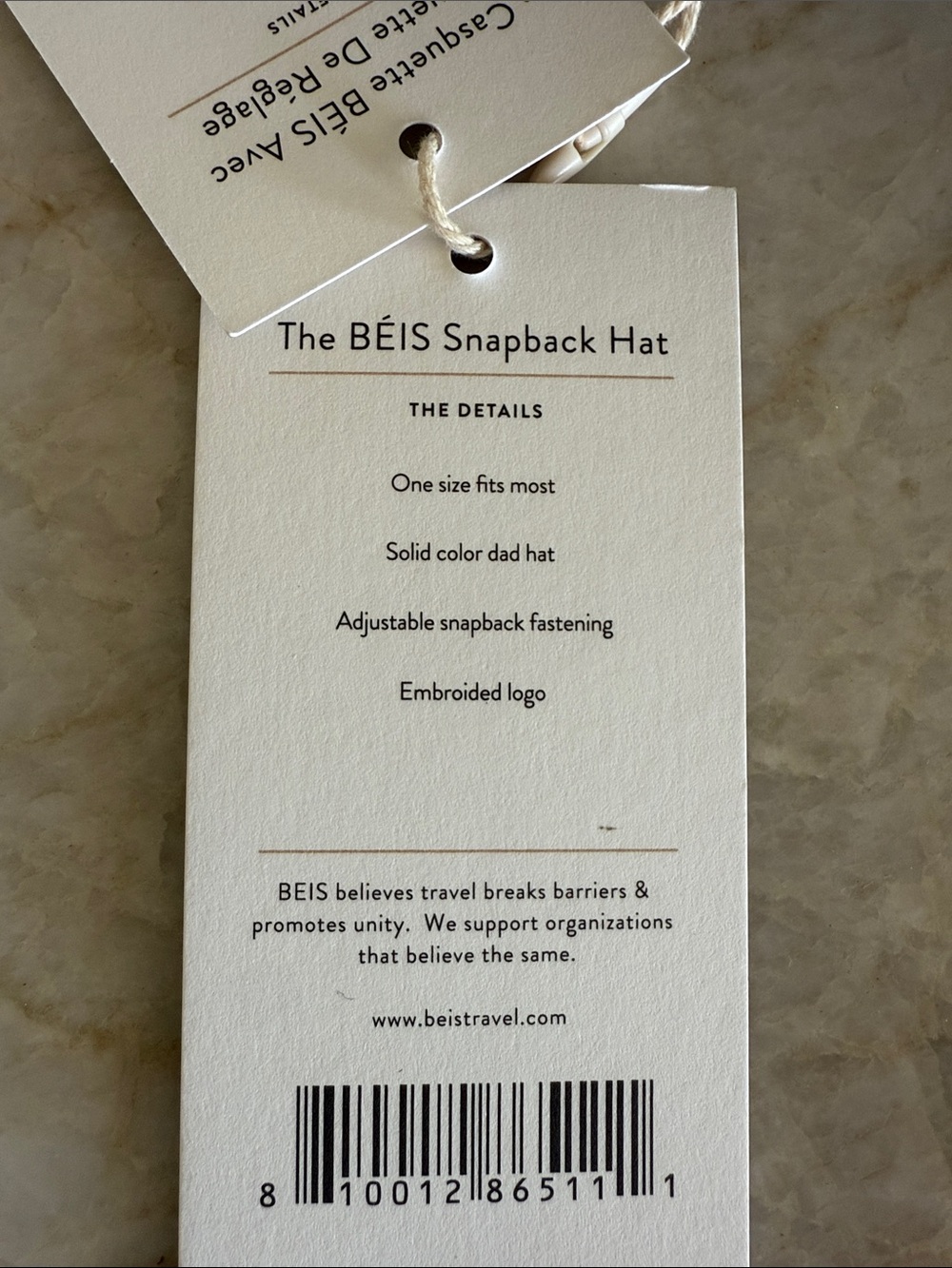 BEIS Black Embroidered Logo Baseball Cap - Picture 3 of 6